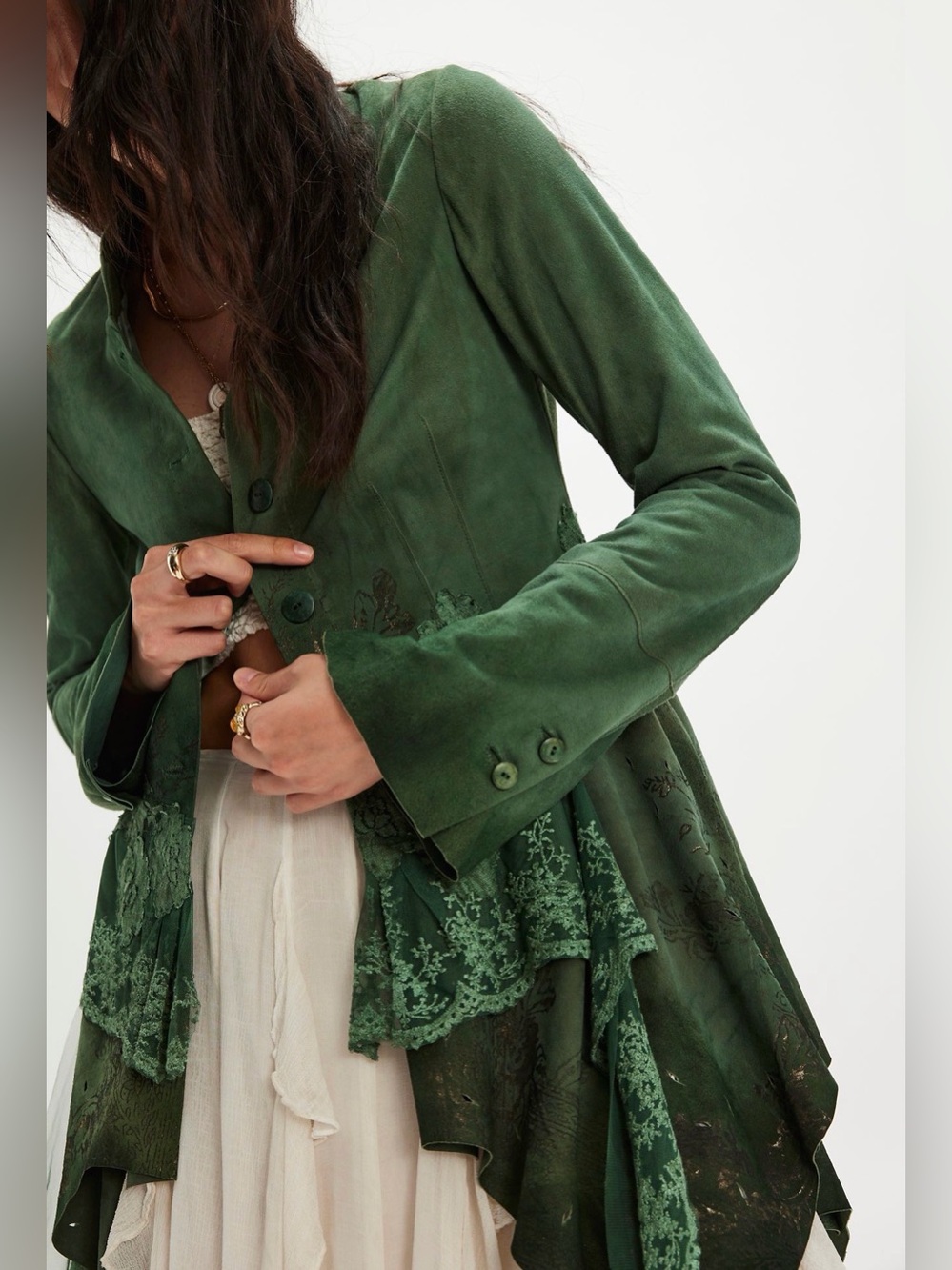 RARE FREE PEOPLE Nigel Preston Cinderella Jacket in Aqua (green) Size Small